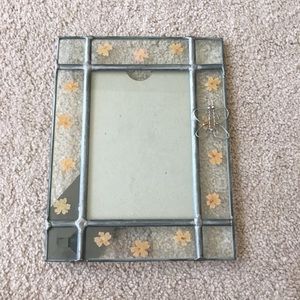 Glass flower picture frame